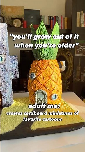 DIY SpongeBob Pineapple House | Cardboard Miniature #SpongeBob #spongebobsquarepants #spongebobmeme