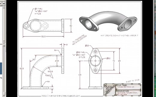 FreeCAD 经典示例 水管