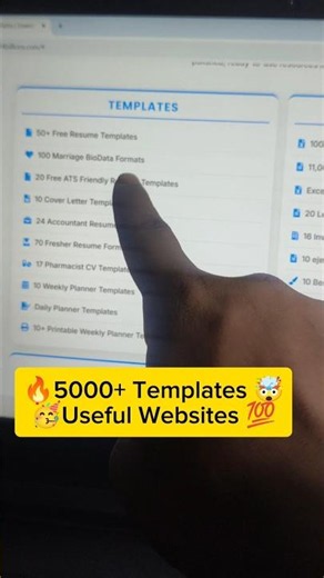 🤯Usefull Website🔥| 5000+ Templates🥳| #secretwebsites #templates #tech #technology #aitools