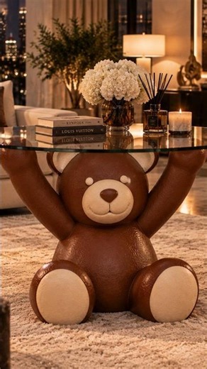 The Most Unique Table You'll Ever Make Out of Concrete! 🐻✨ #crafts #shorts #diy