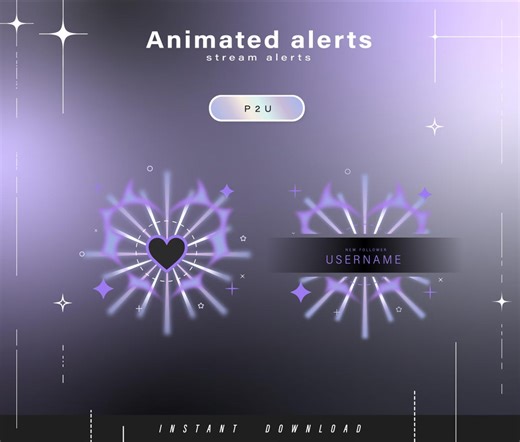 6x Animated Alerts - Animated Alerts for Twitch - Aesthetic Alerts - Cute Animated Alerts for Stream - Twitch - Stream - Stream Package - Etsy