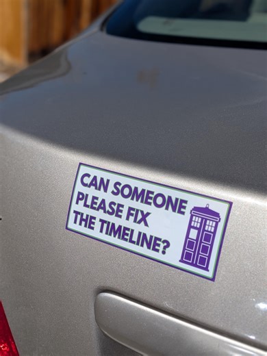 Purple Tardis "fix the Timeline" UV Bumper Sticker - Inspired by Doctor Who - Etsy