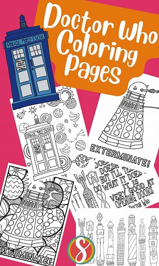 Free Doctor Who Coloring Pages — Stevie Doodles