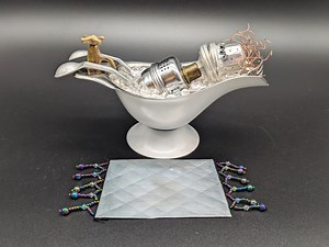 Robot in Bubble Bath - Found Object Art - Upcycled Bathroom Decor - Etsy