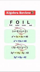 459K views · 3.8K reactions | FOIL METHOD: Algebra Review #math Prof Math Wizard | Prof Math Wizard | Facebook