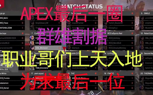 群雄割据！Apex全球锦标赛决赛圈最后六队！大乱斗！！！