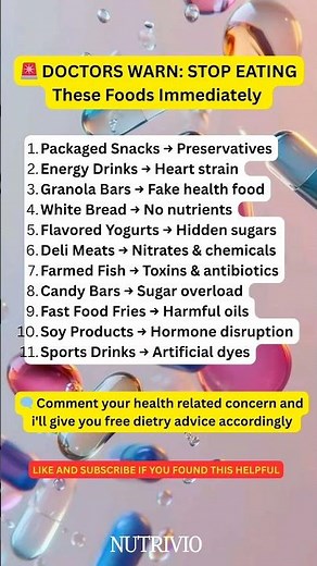 Doctors Warn: Stop Eating These Foods Immediately | Foods You Must Avoid Right Now #healthylife