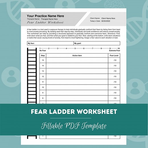 Fear Ladder Worksheet | Editable / Fillable PDF | for Counselors, Psychologists, Social Workers, Therapists - Etsy