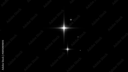 Sparkling twinkle stars, glittering stars in 4K animated christmas light effects on black screen, Blinking retro vector stars and dots, twinkling starry night sky, looping animation. 4k video