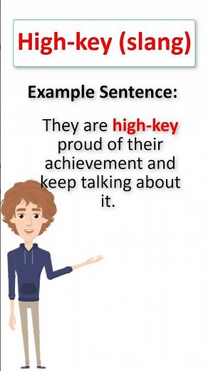 High-key (slang)- meaning explained with example #ViralShorts#HighKey #EnglishSlang #Spoken English