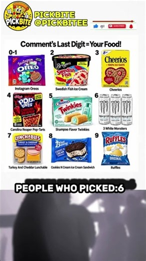 Comment Your Last Digit = Your Random Food 🥤🍪