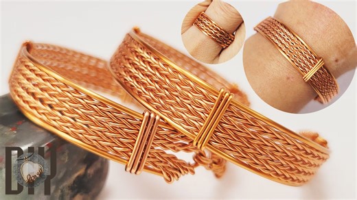 Wheat pattern | twisted wire | thick bangle | cuff bracelet | unisex @LanAnhHandmade 811