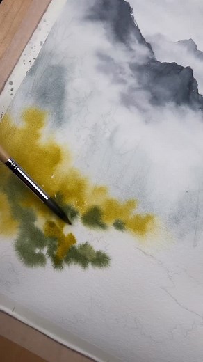 3.3K views · 208 reactions | This piece is available on Etsy!  A little mountain mood to start the week 殺 11x14” watercolor on cotton paper, hand deckled edges | Sable Rae Art | Facebook