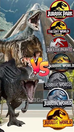 Giganotosaurus x Tyrannosaurus Rex Ember x Velociraptor Blue vs Jurassic World All Dinosaurs