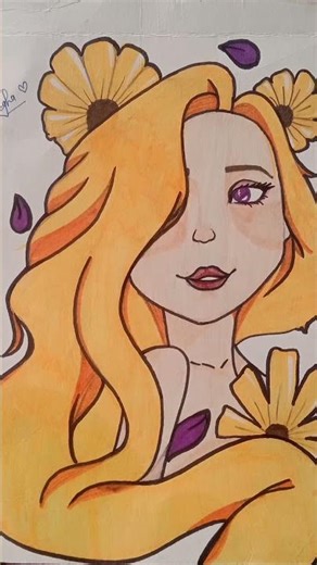 princess Rapunzel drawing 💕💕#shorts #youtube #shortsfeed #trend #drawing #sketch #art #trending