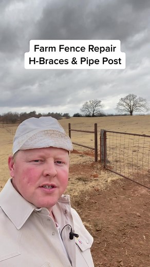 On the ‘ol #fenceline doing a repair on some #farm fence. New H braces & pipe posts. #pipefence #weldingrepair