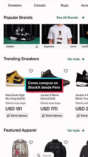 Cómo comprar en StockX desde Perú: Guía rápida