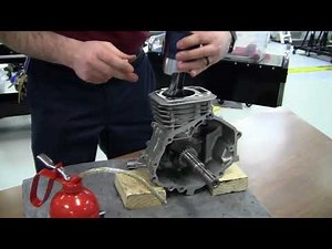 Installing Piston In Small Engine With Ring Compressor