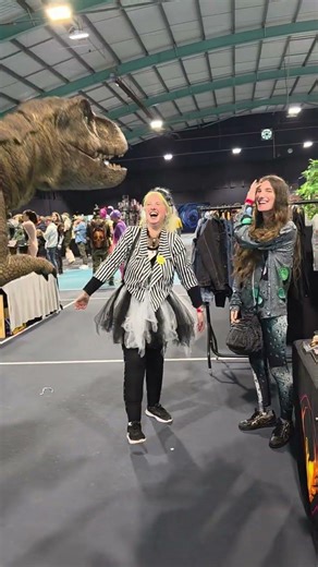 Nothing cheers you up like Rexy sneaking up on you!!! #funny #fyp #dinosaurs #prank #scare