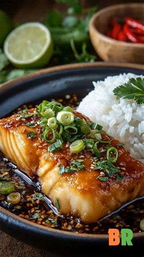 Simple Ginger Soy Marinated Cod – Ready in 20 Min! Delicate cod fillets are briefly marinated in a balanced ginger soy glaze, then pan-seared to achieve a lightly caramelized exterior and tender, flaky interior. The technique emphasizes speed, heat control, and clean umami-driven flavor. 🛒Ingredients : 2 cod fillets, patted dry 3 tablespoons soy sauce 1 tablespoon honey or brown sugar 1 tablespoon sesame oil 1 teaspoon fresh ginger, finely grated 1 garlic clove, minced 1 tablespoon rice vinegar