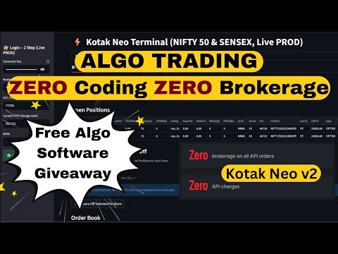 Algo Trading Without Coding | Free Algo Software Giveaway | Live Kotak Neo Demo #KotakNeo