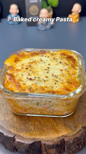 Baked Creamy Pasta #shorts #pasta #recipe #whitesaucepasta
