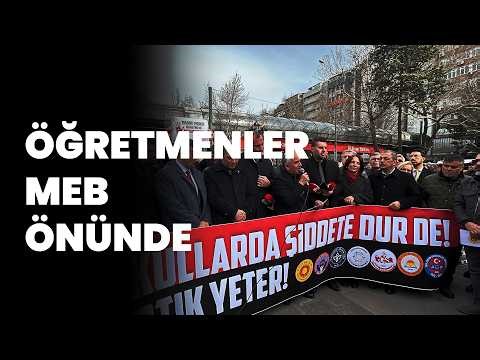 Öldürülen öğretmen Fatma Nur Çelik'in ardından öğretmenler Ankara'da eylemde