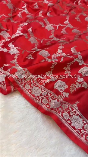 Kasif Iqbal on Instagram: "Eccentric Bridal Red Shade Mashru Katan Silk Banarasi Saree with Intricate Floral Jaal Add Ons- Ready To Wear - ₹599 Blouse Stiching - ₹999 For queries and bookings please DM or WhatsApp us at 9559848269 (Rozi) Our Website 🌍 (www.Theuseeshop.com) Visit our store in Varanasi- New Shop Address- B 58/53 Shop No.5 1st floor Rathyathra, Infront of Kuber Complex Above Lenskart, Varanasi 📞+91 8072855187"