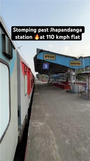 Stomping past Jhapandanga station 🔥at 110 kmph flat