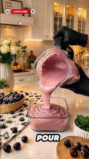 😍🍒 Healthy Black Cherry Ice Cream with Greek Yogurt (Only 5 Ingredients!)