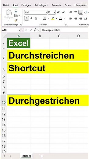 Excel Text durchstreichen - als durchgestrichenen Text anzeigen