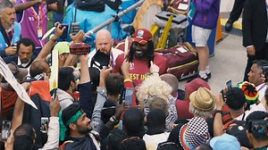 5.3M views · 10K reactions | "To finish on a winning note is fantastic!" Chris Gayle doing Chris Gayle things as he bows out of the World Cup in style! | ICC Cricket World Cup | Facebook