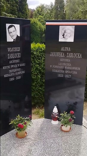 Grób szablisty Wojciecha Zabłockiego i jego żony Aliny Janowskiej-Zabłockiej na Powązkach