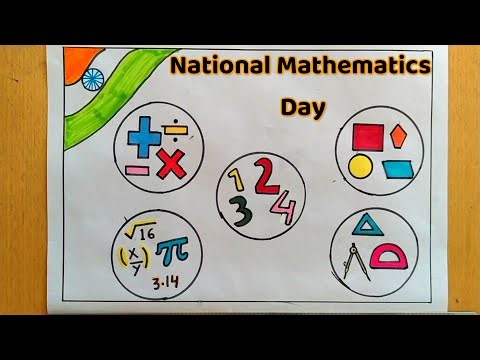 National Mathematics Day Poster Drawing | Easy Mathematics Day Drawing/Math Chart/22-Dec/How To Draw
