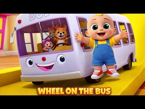 🚌👶 Wheels on the Bus Go Round and Round Nursery Rhyme with Bubble Beeps 🎶🫧