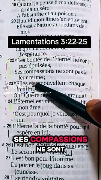 Les bontés de l'Éternel se renouvellent chaque matin