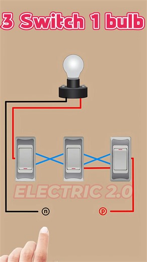 2.7K views | 3 Switch 1 bulb Connection #shorts #diy #electronic | Electric 2.0 | Facebook