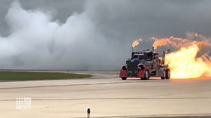 An air-show stunt in US has ended in tragedy, leaving spectators horrified. A jet-powered truck capable of reaching speeds of almost 500km an hour was the main attraction before going horribly wrong. #9News | Nightly at 6pm | 9 News Adelaide