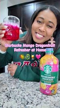 How to Make the Starbucks Mango Dragonfruit Refresher at Home! #starbucksdrinks #starbucksathome