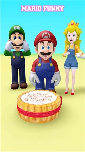 Super Mario vs Luigi vs Princess Peach: Cake eating contest #mario #funny #luigi
