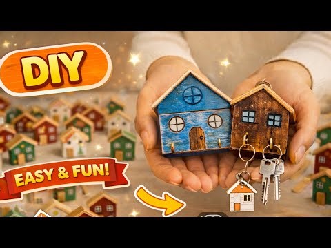 How to Make a Mini House Key Holder 🏠 Easy DIY Craft 🗝️