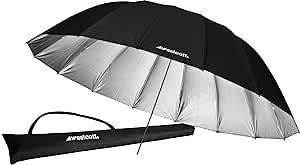 Westcott 4633 7-Feet Silver with Black Cover Parabolic Umbrella
