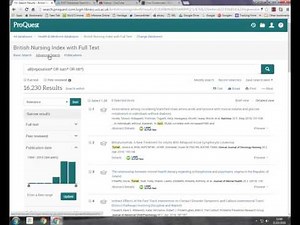Proquest (British Nursing Database) - advanced search example