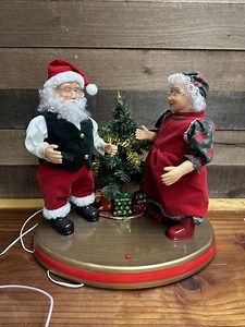 Gemmy Animated Musical Santa and Mrs Claus Decorating Tree Holiday - Etsy