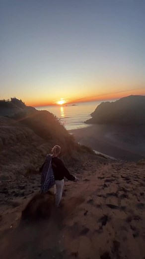 Stunning Sunset Walk on a Sandy Beach