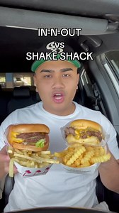 In-N-Out vs Shake Shack! #fyp #foryou #fastfood #innout #shakeshack #burger #cheeseburger #fries #shake #tastetest #review #mukbang