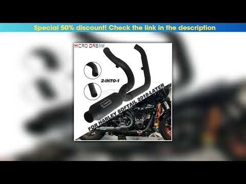 Review Motorcycle Big Bore Full Muffler Gas Exhausts Pipe For Harley Softail Street Fat Bob FXBBS F