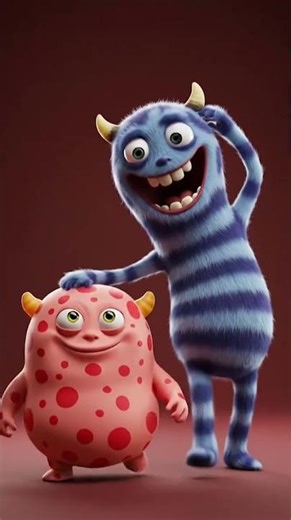 3D Monsters Polka-Dot & Stripes: Monster Bloopers #animation #monster #shorts