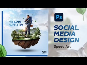 travel agency social media design | speed art | photoshop