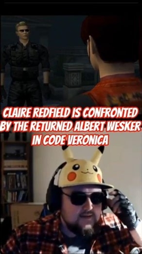 Claire Redfield is confronted by the returned Albert Wesker in Code Veronica